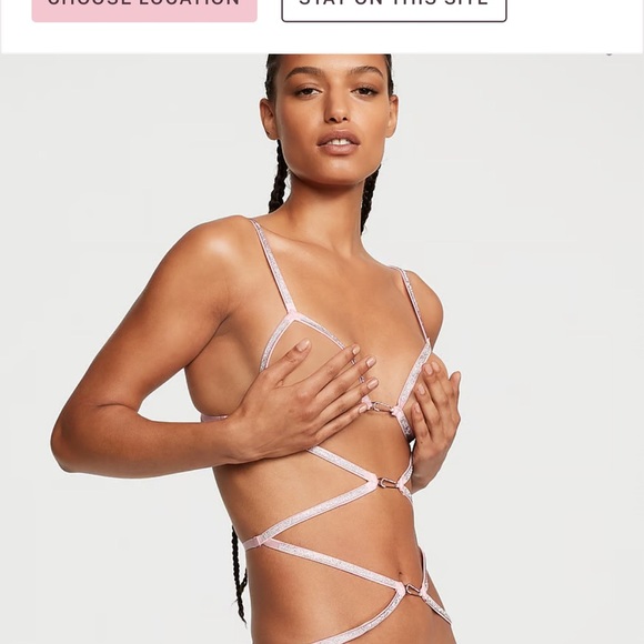 VS Sugar Coated Rhinestone Crotchless Teddy XL - Picture 2 of 6